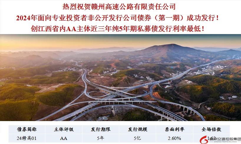 喜報(bào)！贛州交控集團(tuán)接連在資本市場(chǎng)發(fā)行債券成功！
